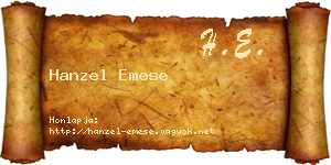 Hanzel Emese névjegykártya
